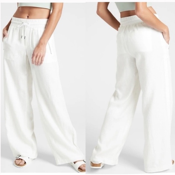 Athleta Cabo Wide Leg Linen Pants - Picture 1 of 13